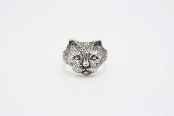 淡定貓 / 寫實動物雕刻戒