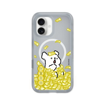 RHINOSHIELD iPhone 16/Plus/Pro/Pro Max AirX MagSafe兼容 極致氣墊緩衝磁吸防摔手機殼｜線條小狗-財富自由