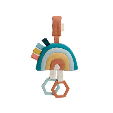 Itzy Ritzy 柔棉迷你搖鈴玩偶 內藏搖鈴 六邊形抓握拉環  焦糖彩虹  1個