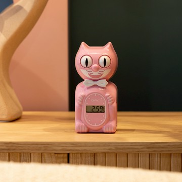 美國製 Kit Cat Klock 電子貓咪鬧鐘 紳士粉紅貓