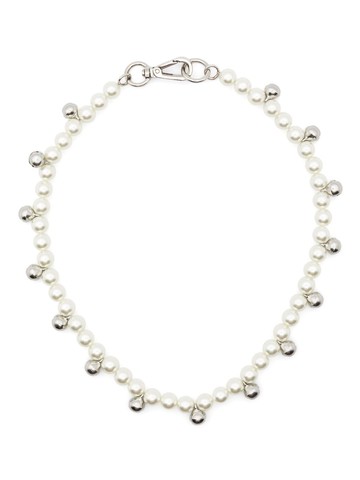 Simone Rocha - bell beaded necklace - women - Faux Pearl/Brass - One Size - White