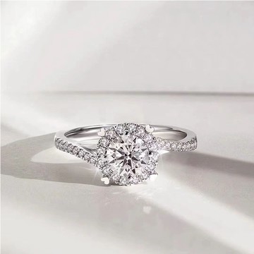 隔日到貨 魯冰花 0.5克拉 50分 莫桑鑽 D VVS1 3EX 八心八箭 戒指 可調式戒圍A66