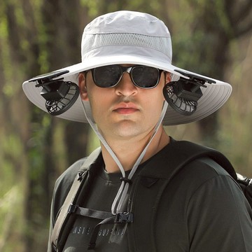 太陽能 充電風扇帽 太陽能風扇帽 釣魚帽 遮陽帽 帶風扇防曬帽 漁夫帽 斗笠帽 大檐遮陽帽 戶外帽子登山帽