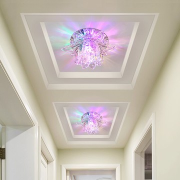 彩色水晶過道燈玄關燈LED走廊燈暗裝明裝筒筒現代簡約天花裝飾燈