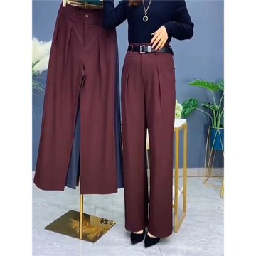 直筒褲女通勤百搭洋氣高檔窄版闊腿褲垂墜感休閑褲2025新款春秋冬
