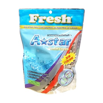 A star 亮白雙頭潔牙骨 立體牙刷頭設計 含薄荷及寡糖 幫助維持清新口氣  240g  1包