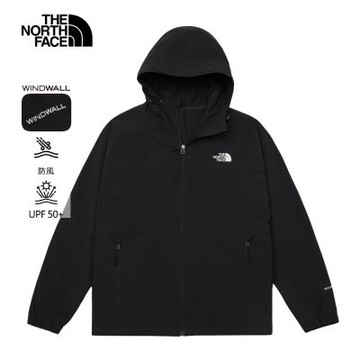 【The North Face 官方旗艦】北面男款黑色WINDWALL防風外套｜8BWKJK3 抗UV