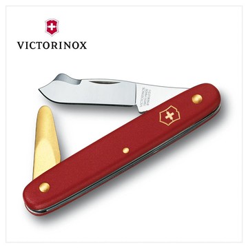 VICTORINOX 瑞士維氏 2用園藝刀(芽接刀/黃銅樹皮剝皮器) 3.9140