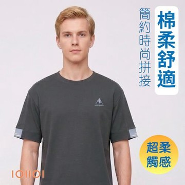 IOIIOI歐洲貴族 男裝 短袖時尚拼接T恤 運動潮流T 年輕時尚 刺繡LOGO 灰色 26520360