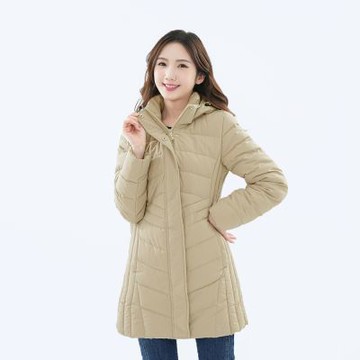 【遊遍天下】女款長版防風防潑水連帽羽絨外套GJ22026卡其