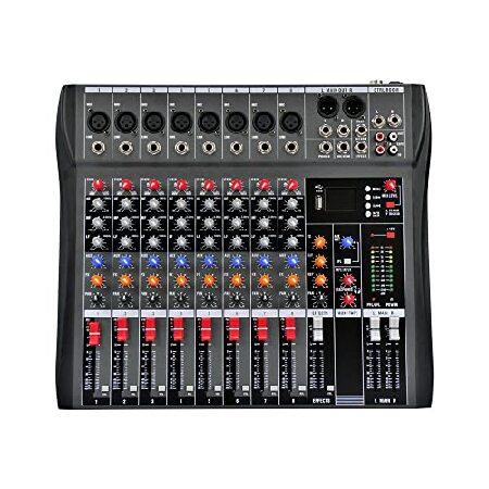 Professional Sound Board Console System 8-Channel Sound Mixing Board USB Pro Studio DJ Sound Controller Voice Mixing Sound Mixing Console Music Record