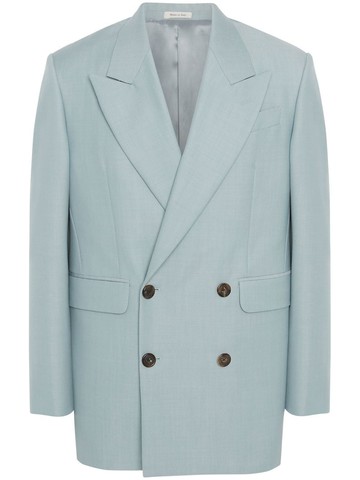 Alexander McQueen - double-breasted tailored jacket - men - Cotton/Wool - 52 - Blue