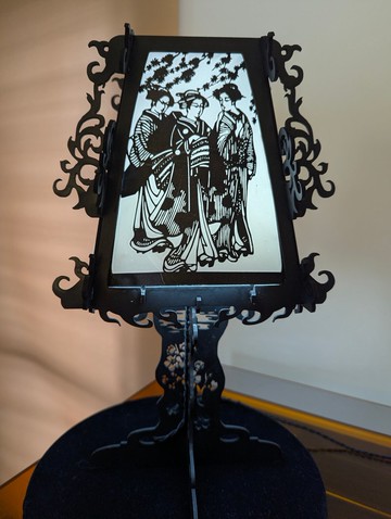 浮世繪 紙木雕桌燈