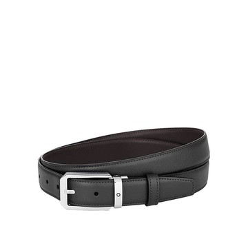 萬寶龍黑棕色 30MM雙面皮帶