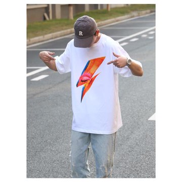 數碼直噴David Bowie大衛·鮑威搖滾印花T恤短袖寬松圓領男女重磅