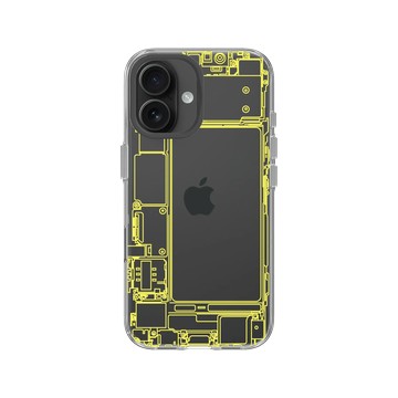 iPhone 16 Clear Case（相機按鈕） 透明 - JOCR - Inside an iPhone - Yellow