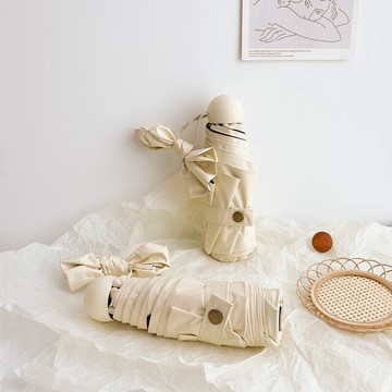 haru 玉子黃mini口袋傘晴雨兩用遮陽傘防紫外線黑膠太陽傘雨傘女