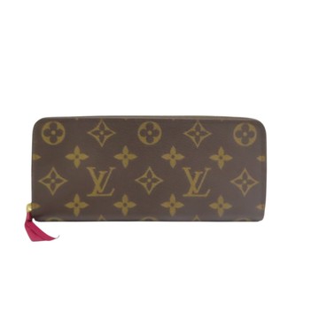 LOUIS VUITTON LV 路易威登 棕色 原花帆布 Clemence 拉鍊 長夾 M60742 【二手名牌BRAND OFF】