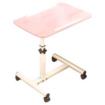 多功能可旋轉升降床邊桌 大面積桌板 簡約時尚風  粉紅色