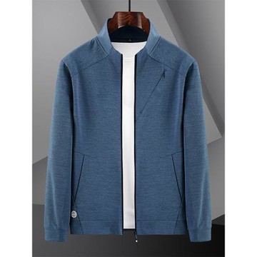 衛衣男開衫春秋季薄款外套寬松大碼長袖運動上衣潮流無帽立領夾克