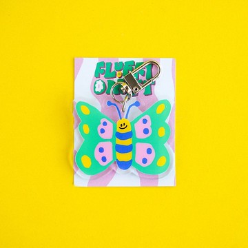 Fluffy Omelet KEYCHAIN / 徽章 / 手機支架 - 蝴蝶