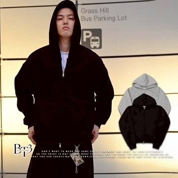 【BT3】寬短版 棉外套 內刷毛 雙拉鍊 連帽外套 保暖外套 刷毛外套 秋冬外套 情侶外套【MC79】