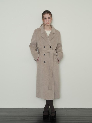 Wool Boucle Double Long Coat [Beige]