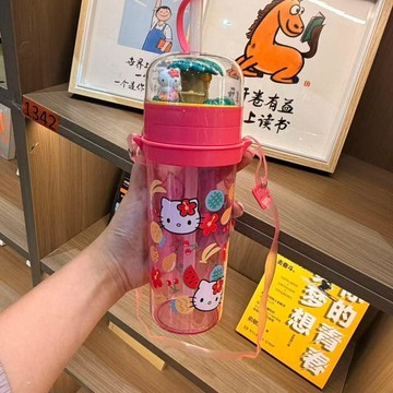 拒絕無聊⚠️免運 Kitty主題公仔旋轉水杯場景吸管高顏值少女可愛便攜大容量