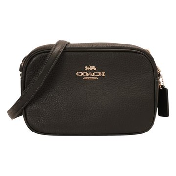 COACH-JAMIE 荔枝紋皮革斜背相機包(黑)mini