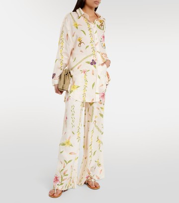 Agua by Agua Bendita Piñon Marina linen wide-leg pants