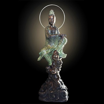 子問  限量原作觀音銅雕  妙莊嚴  觀世音菩薩- 限量件數36 作品上有作者親自簽名限量件數 附作品典藏證明書18kg