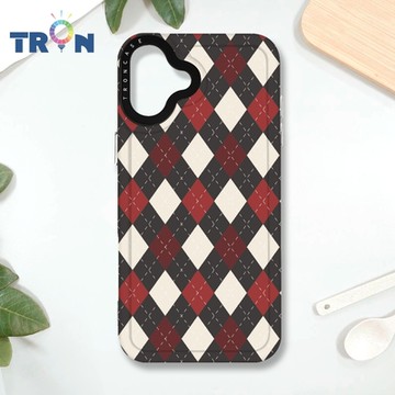 TRON IPHONE 16 PLUS 英式蘇格蘭格紋B款 MAGSAFE 磁吸 防摔 太空殼 透白 手機殼