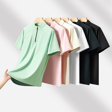 M-8XL 高品質冰絲短袖polo衫 涼感polo衫 冰絲無痕短袖 彈力短袖 排汗polo衫 透氣速乾短袖 戶外運動短袖