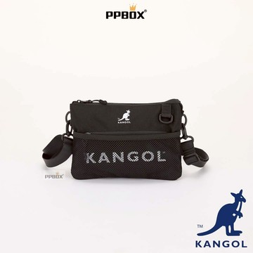 KANGOL 袋鼠 網布三層 側背包【64251703】時尚 小方包 側背包 斜背包 小側包 多格層 日韓穿搭