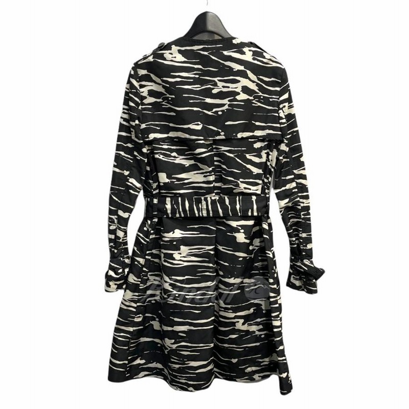 MONCLER PETRA GIUBBOTTO 総柄コート ブラック×ホワイト サイズ  