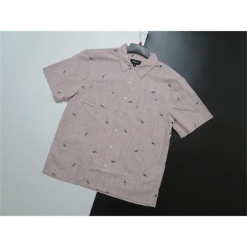 美式加州街頭潮牌臟粉復古休閑阿美咔嘰短袖翻領男士襯衣滑板襯衫