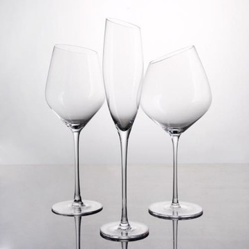 無鉛玻璃紅酒杯家用透明斜口勃艮第香檳杯輕奢大號高腳杯酒具套裝