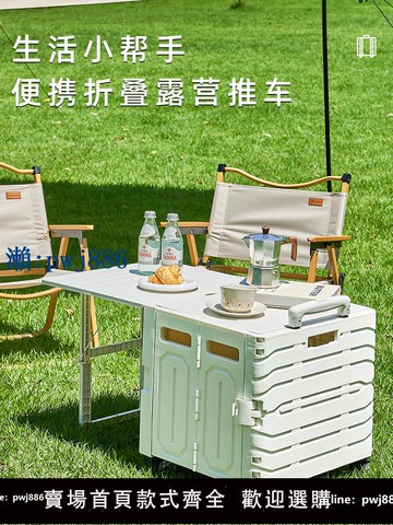 【可打統編 超低價】戶外露營野餐儲物小推車可折疊拉桿車買菜購物車取快遞帶輪手推車