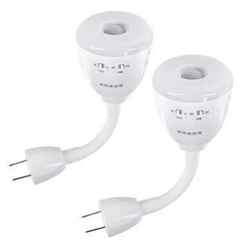 感應燈 4W LED 雙色光紅外線感應燈2入(可切換黃白光/2P插頭彎管式)