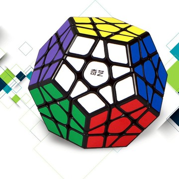 啟恆【小小店舖】奇藝魔方格 啟恆 磁力 三階五魔方 megaminx 啟恆S 雕刻彩色無貼紙黑色 十二色 mega