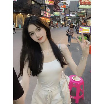 famouswang2024年夏季新款帶胸墊親膚感細吊帶小背心女內搭