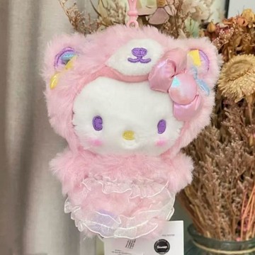 ✨元氣新品✨可愛捲毛少女熊kitty 包包掛件拿鐵小熊甜美公仔玩偶鑰匙扣包掛飾RZYR