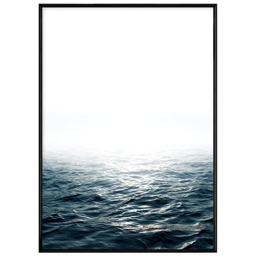 波濤畫 實木內框 PS進口外框 高密度背板 防潮濕 防蟲  30 x 40cm  黑色