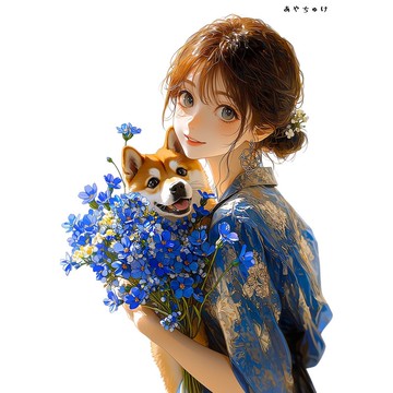 【4 月新品 3】07-120-0044 人物貼紙 春日女孩與動物