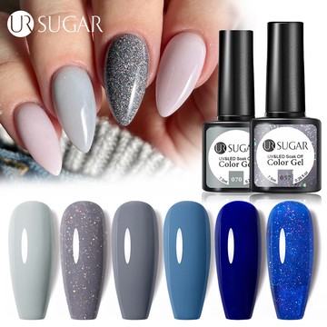 UR SUGAR 7.5ml 灰色藍色系列 指甲油凝膠 UV凝膠指甲油 光撩膠 甲油膠 美甲凝膠 亮片膠 封層凝膠 底膠