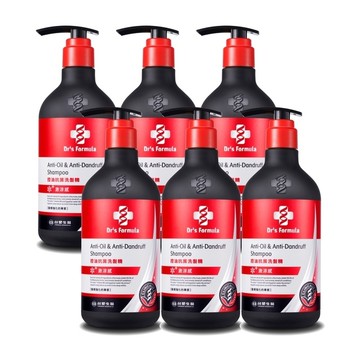 《台塑生醫》Dr's Formula控油抗屑洗髮精升級版(激涼款)三代580g x6入｜七夕｜生日禮物｜巨蟹座｜勞動節｜頭髮｜女性｜好朋友｜喜歡你｜暖心室友