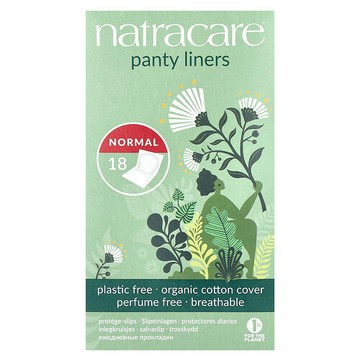 Natracare, 護墊，有機棉套，普通類型，18 片