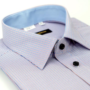 金安德森 紅藍細格窄版長袖襯衫