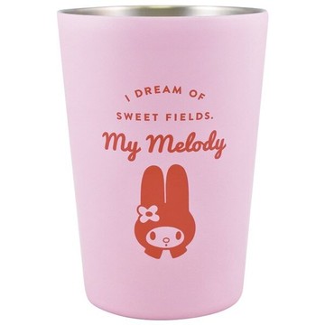 【震撼精品百貨】美樂蒂 My Melody ~日本三麗鷗SANRIO 美樂蒂 無把不鏽鋼杯 460ml (粉大臉款) *55110