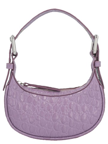 By Far Mini Soho Croco Embossed Leather Shoulder Bag